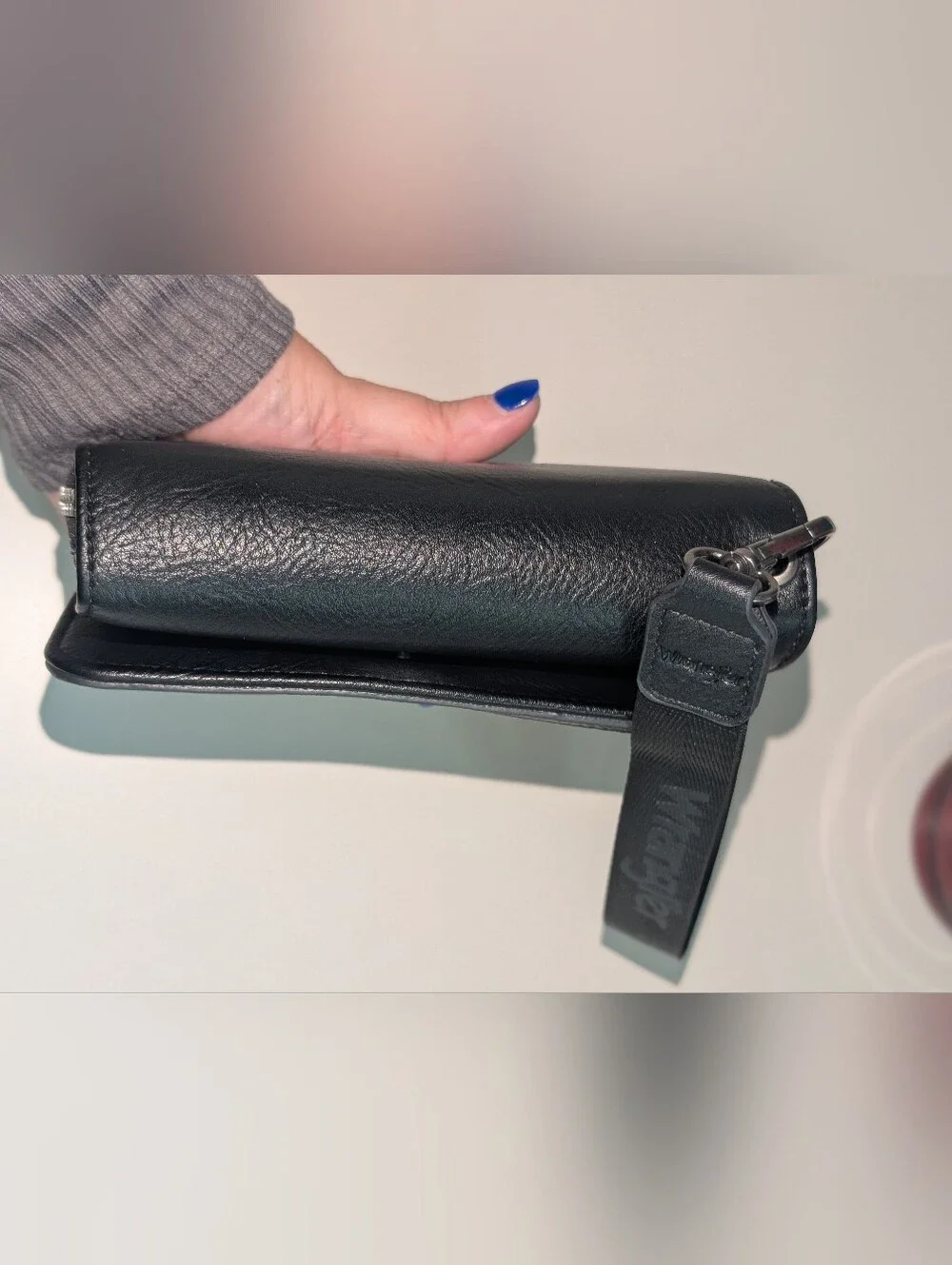 Wrangler Black Leather Crossbody Wallet